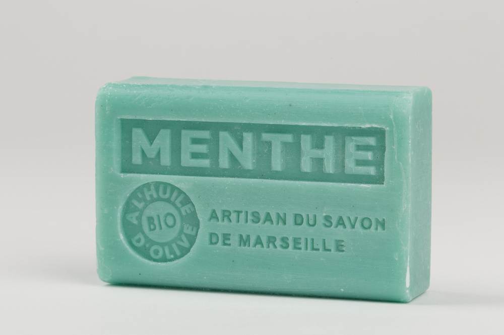 Savon De Marseille 100% Végétal à La Menthe - 125g - Fabriqué En France - Hydratant Et Nettoyant